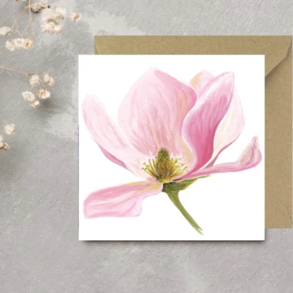 Magnolia Soulangea Flower Blank Card