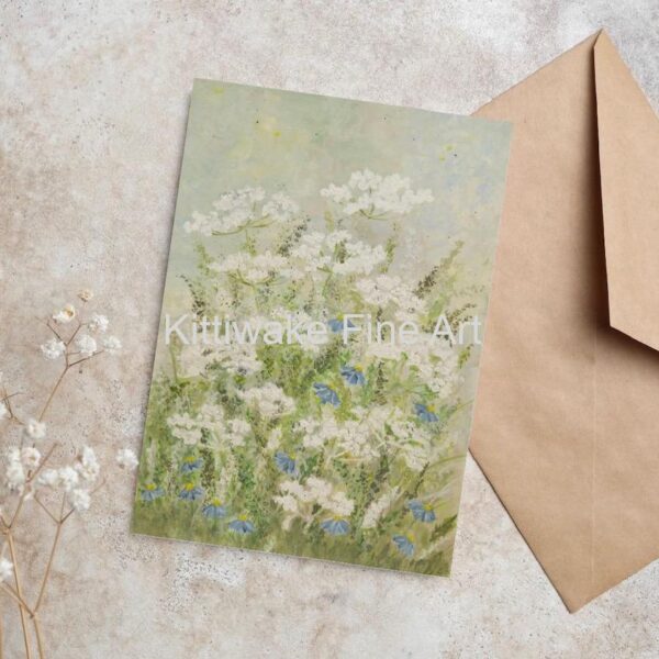 Kittiwake fine art - Cow Parsley in Green - Blank Card