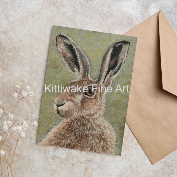 Kittiwake Fine Art - Hare Portrait Card