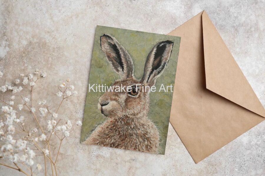 Kittiwake Fine Art - Hare Portrait Card